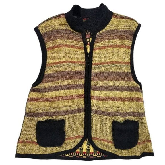 French Rags Womens Vest Multicolor Geometric Sweater Size 2 - Picture 11 of 12